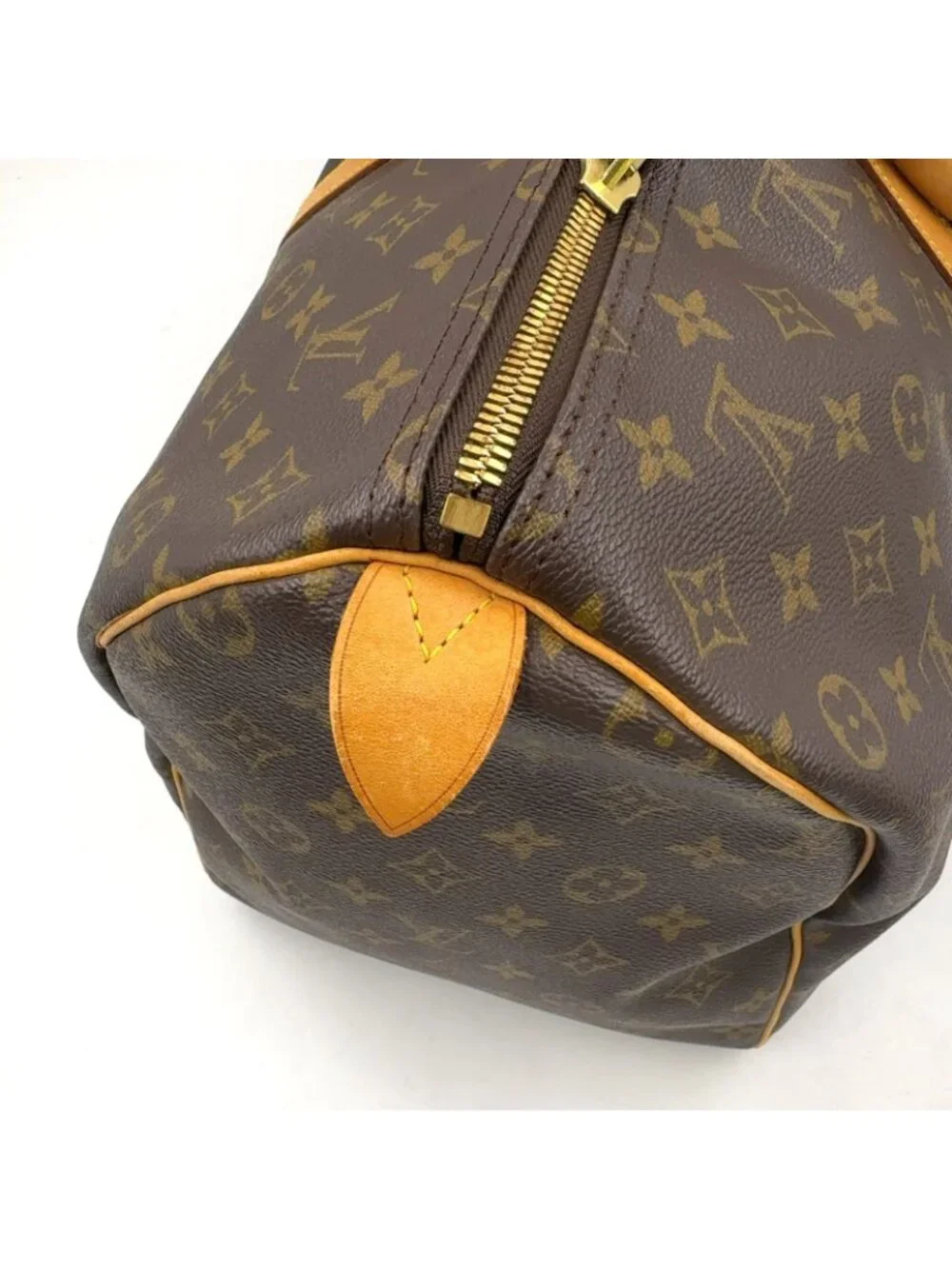 Louis Vuitton Keepall Bandouliere 50 Monogram Leather Brown Boston Bag Gold - Picture 11 of 15